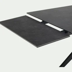 alinea Table Extensible*Table de repas extensible en céramique et verre trempé - (6 à 10 places) Noir