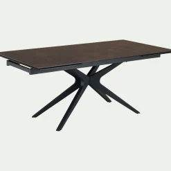 alinea Table Extensible|Table De Salle À Manger*Table de repas extensible en métal et céramique - bronze (10 à 12 places) Marron