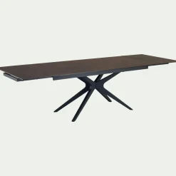 alinea Table Extensible|Table De Salle À Manger*Table de repas extensible en métal et céramique - bronze (10 à 12 places) Marron