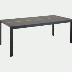 alinea Table De Jardin|Table De Salle À Manger*Table de repas jardin en duraboard et aluminium - (8 places) Noir