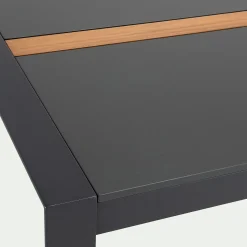 alinea Table De Jardin|Table De Salle À Manger*Table de repas jardin en duraboard et aluminium - (8 places) Noir