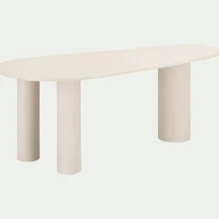 alinea Table De Salle À Manger*Table de repas organique en bois - écru (8 à 10 places) Blanc