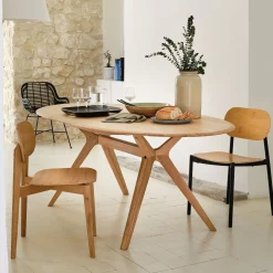 alinea Table Extensible|Table De Salle À Manger*Table de repas ovale extensible bois massif - (6 à 8 places) Bois clair