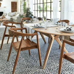 alinea Table Extensible|Table De Salle À Manger*Table de repas ovale extensible bois massif - (6 à 8 places) Bois clair