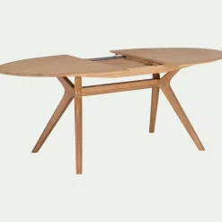alinea Table Extensible|Table De Salle À Manger*Table de repas ovale extensible bois massif - (6 à 8 places) Bois clair