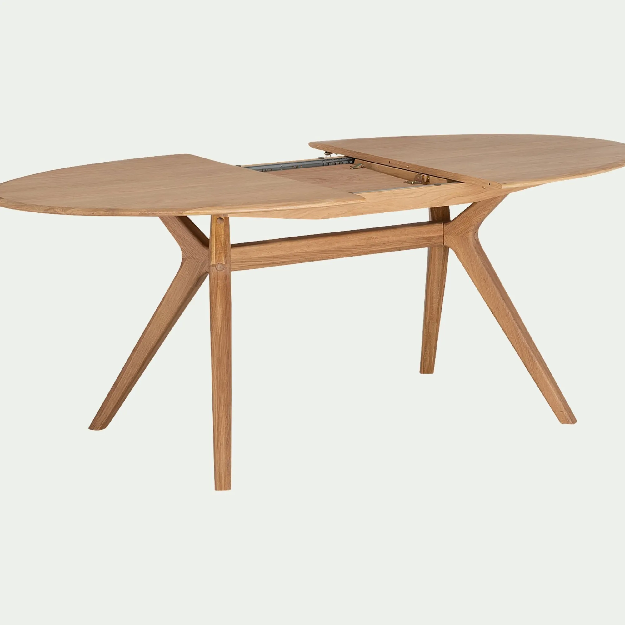 alinea Table Extensible|Table De Salle À Manger*Table de repas ovale extensible bois massif - (6 à 8 places) Bois clair