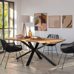 alinea Table De Salle À Manger*Table de repas piètement graphique en chêne - (8 places) Bois clair