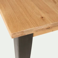 alinea Table De Salle À Manger*Table de repas rectangulaire en chêne et acier - (10 places) Bois clair