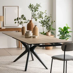 alinea Table Extensible|Table De Salle À Manger*Table de repas rectangulaire extensible en céramique - (10 à 12 places) Bois clair