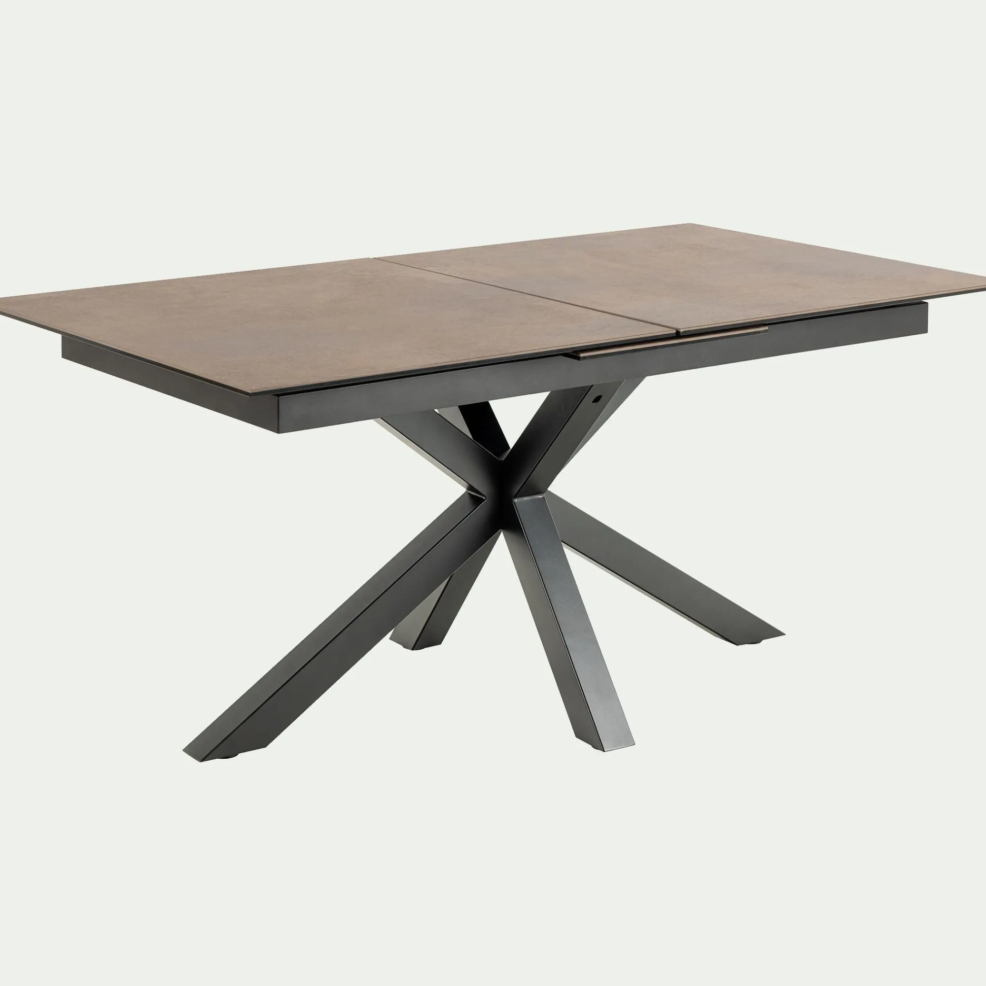 alinea Table Extensible|Table De Salle À Manger*Table de repas rectangulaire extensible en céramique - bronze (6 à 8 places) Marron