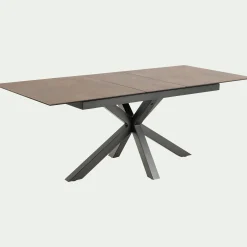 alinea Table Extensible|Table De Salle À Manger*Table de repas rectangulaire extensible en céramique - bronze (6 à 8 places) Marron