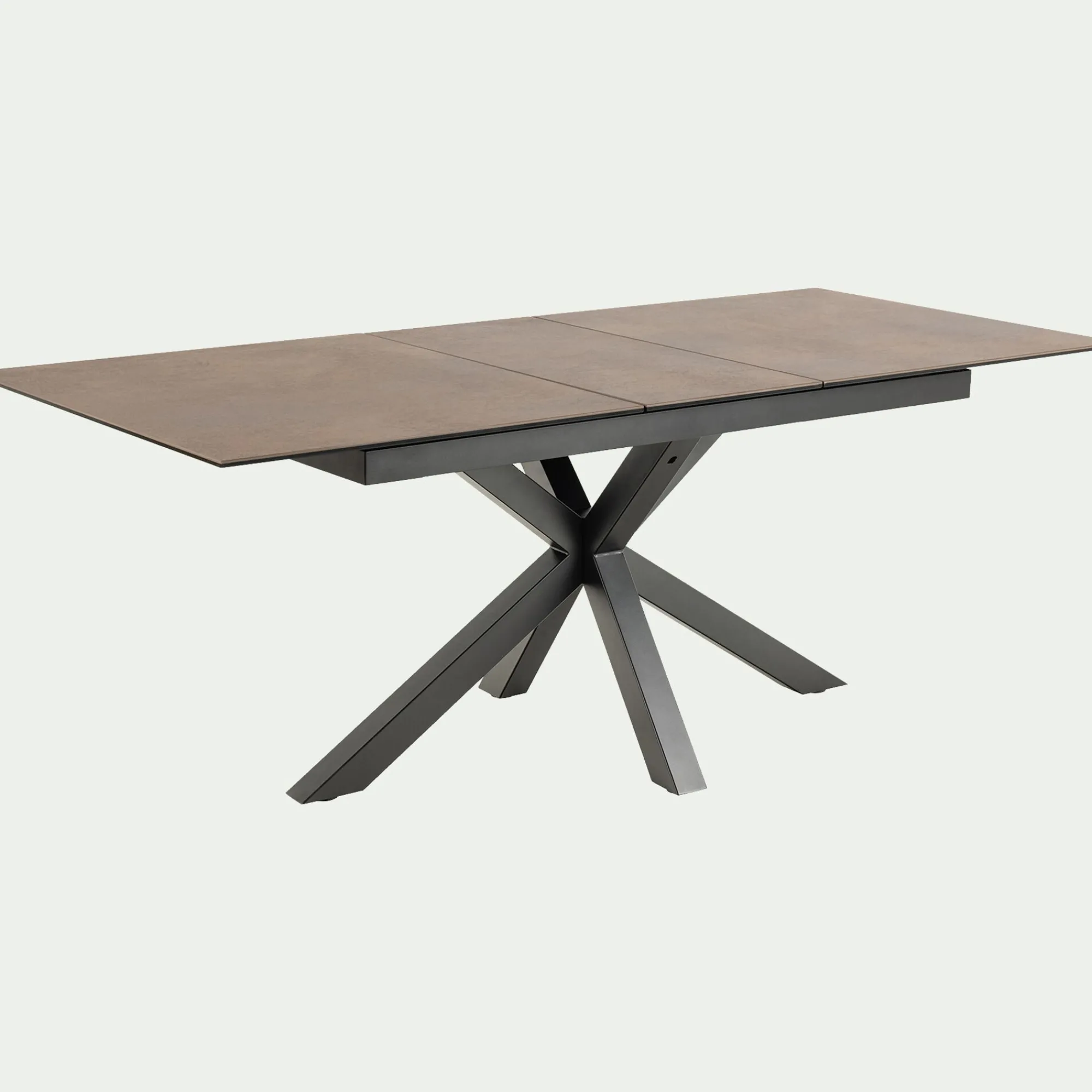 alinea Table Extensible|Table De Salle À Manger*Table de repas rectangulaire extensible en céramique - bronze (6 à 8 places) Marron