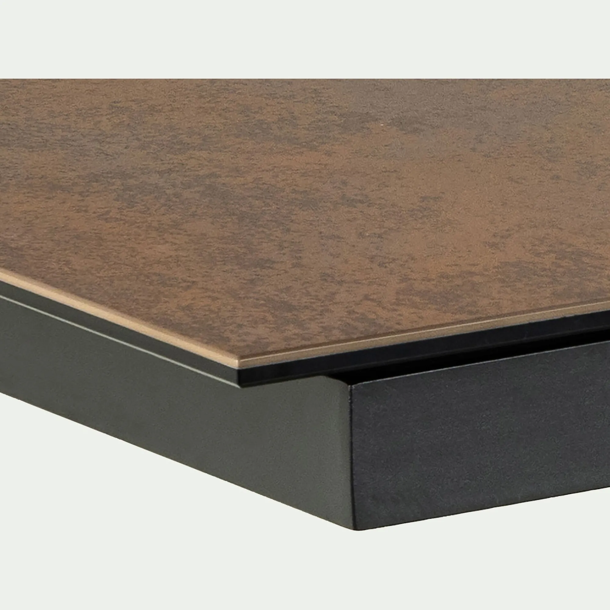 alinea Table Extensible|Table De Salle À Manger*Table de repas rectangulaire extensible en céramique - bronze (6 à 8 places) Marron