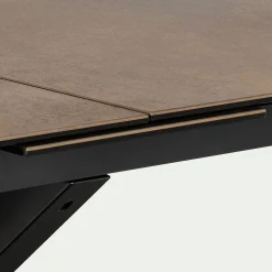alinea Table Extensible|Table De Salle À Manger*Table de repas rectangulaire extensible en céramique - bronze (6 à 8 places) Marron