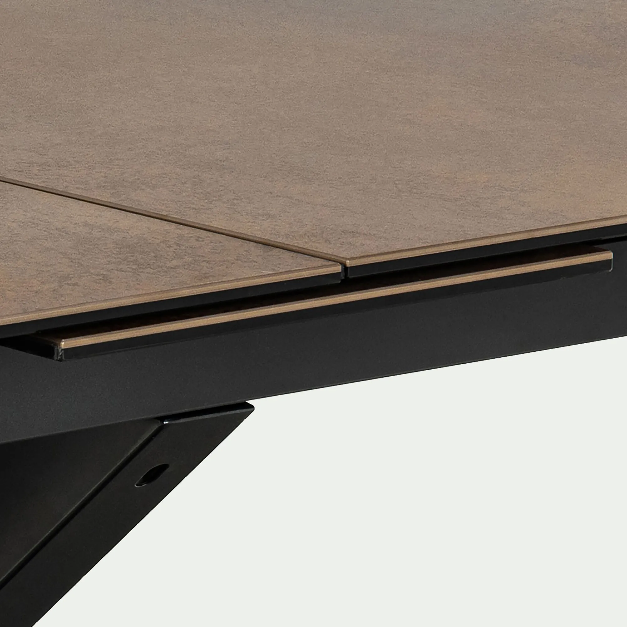 alinea Table Extensible|Table De Salle À Manger*Table de repas rectangulaire extensible en céramique - bronze (6 à 8 places) Marron