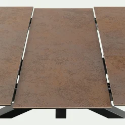 alinea Table Extensible|Table De Salle À Manger*Table de repas rectangulaire extensible en céramique - bronze (6 à 8 places) Marron