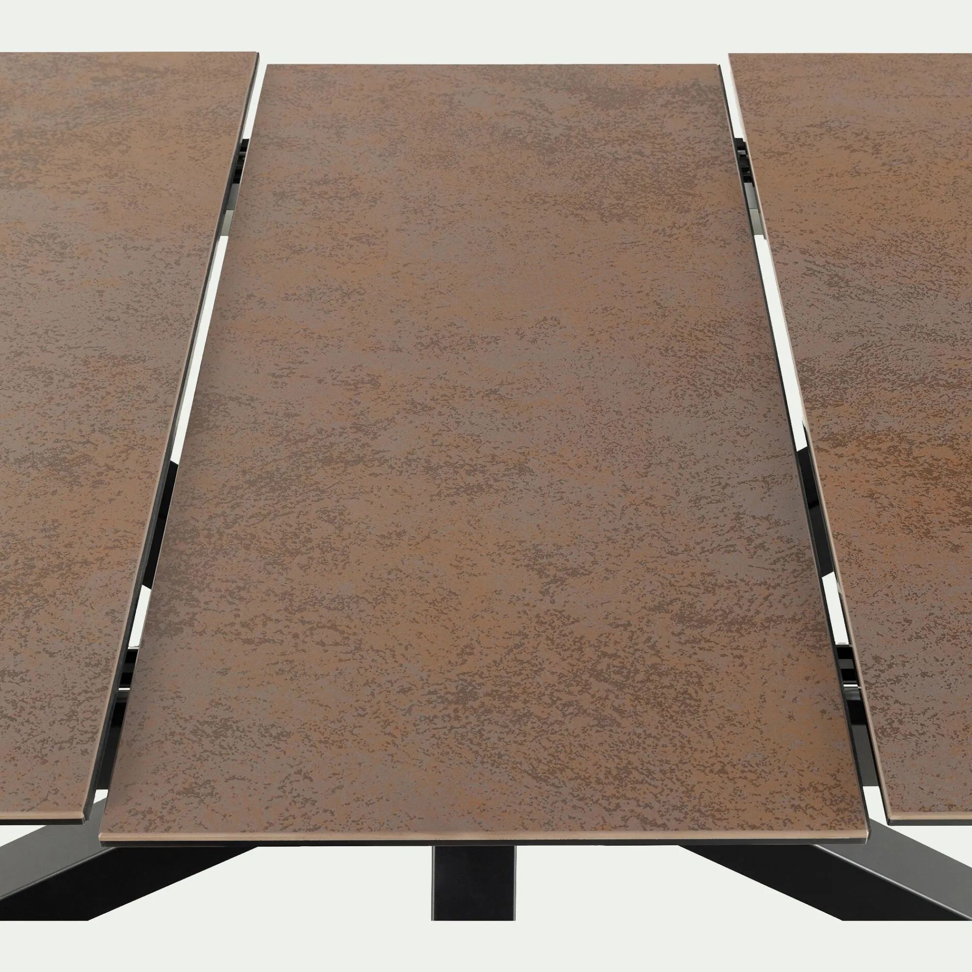 alinea Table Extensible|Table De Salle À Manger*Table de repas rectangulaire extensible en céramique - bronze (6 à 8 places) Marron