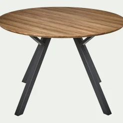 alinea Table De Salle À Manger*Table de repas ronde effet chêne - (4 places) Bois foncé