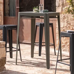 alinea Table Haute De Jardin|Table De Jardin*Table haute de jardin en acier - cèdre (2 places) Vert
