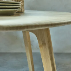 alinea Table De Salle À Manger*Table ronde en bambou massif - (6 places) Bois clair