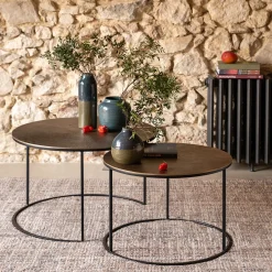 alinea Table Basse*Tables basses gigognes en métal - Doré
