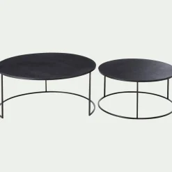 alinea Bout De Canapé|Table Basse*Tables basses gigognes rondes en métal - Noir