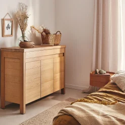 alinea Rangement De Salle De Bain*Tablette / Top pour sous-vasque double L120cm Bois clair