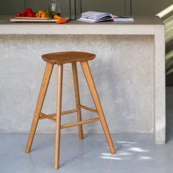 alinea Tabouret Haut De Bar*Tabouret de bar en chêne massif H75cm - naturel Bois clair