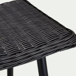 alinea Chaise De Jardin|Tabouret Haut De Bar*Tabouret de bar en fer et résine tressée H72cm - Noir
