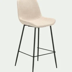 alinea Tabouret Haut De Bar*Tabouret haut de repas en tissu H65cm - Gris