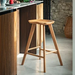 alinea Tabouret Haut De Bar*Tabouret haut en chêne massif H66cm - Bois clair