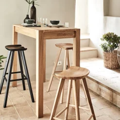 alinea Tabouret Haut De Bar*Tabouret haut en chêne massif H66cm - Bois clair