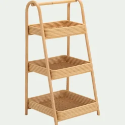 alinea Bibliothèque Enfant|Bibliothèque Enfant*Étagère 3 tablettes en bois et rotin - Bois clair