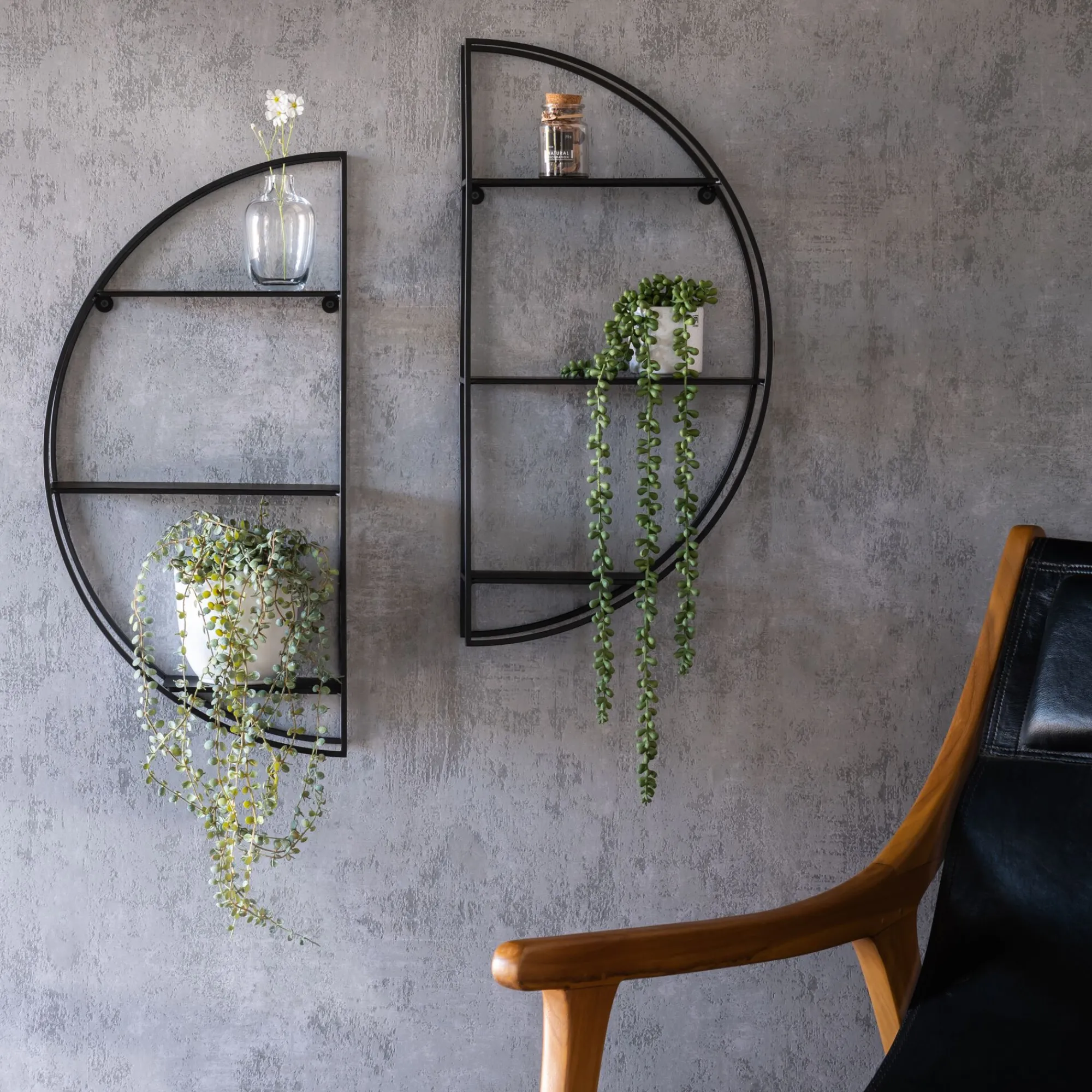 alinea Étagère Murale*Étagère déco en métal D60cm - Noir