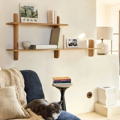 alinea Étagère Murale*Étagère murale asymétrique en chêne L138cm - Bois clair