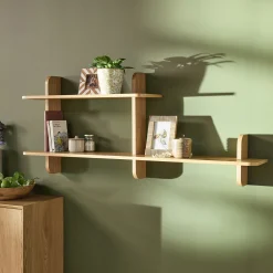 alinea Étagère Murale*Étagère murale asymétrique en chêne L138cm - Bois clair