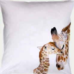 alinea Bureau Enfant|Linge De Lit Enfant*Taie d'oreiller enfant imprimé girafe en coton 63x63cm - marron