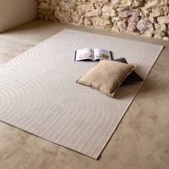 alinea Tapis Exterieur|Tapis D'Extérieur*Tapis à motifs circulaires 120x170cm - écru Blanc