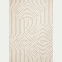 alinea Tapis De Salon*Tapis à motifs circulaires 160x230cm - écru Blanc