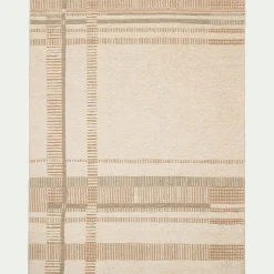 alinea Tapis De Salon*Tapis à motifs linéaires en tissu recyclé 160x230cm - Beige