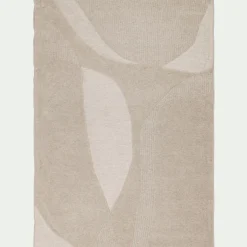 alinea Tapis En Laine|Tapis De Salon*Tapis à motifs organiques 160x230cm - Beige