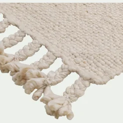 alinea Tapis En Laine|Tapis Uni*Tapis à pompons en laine 120x170cm - Beige