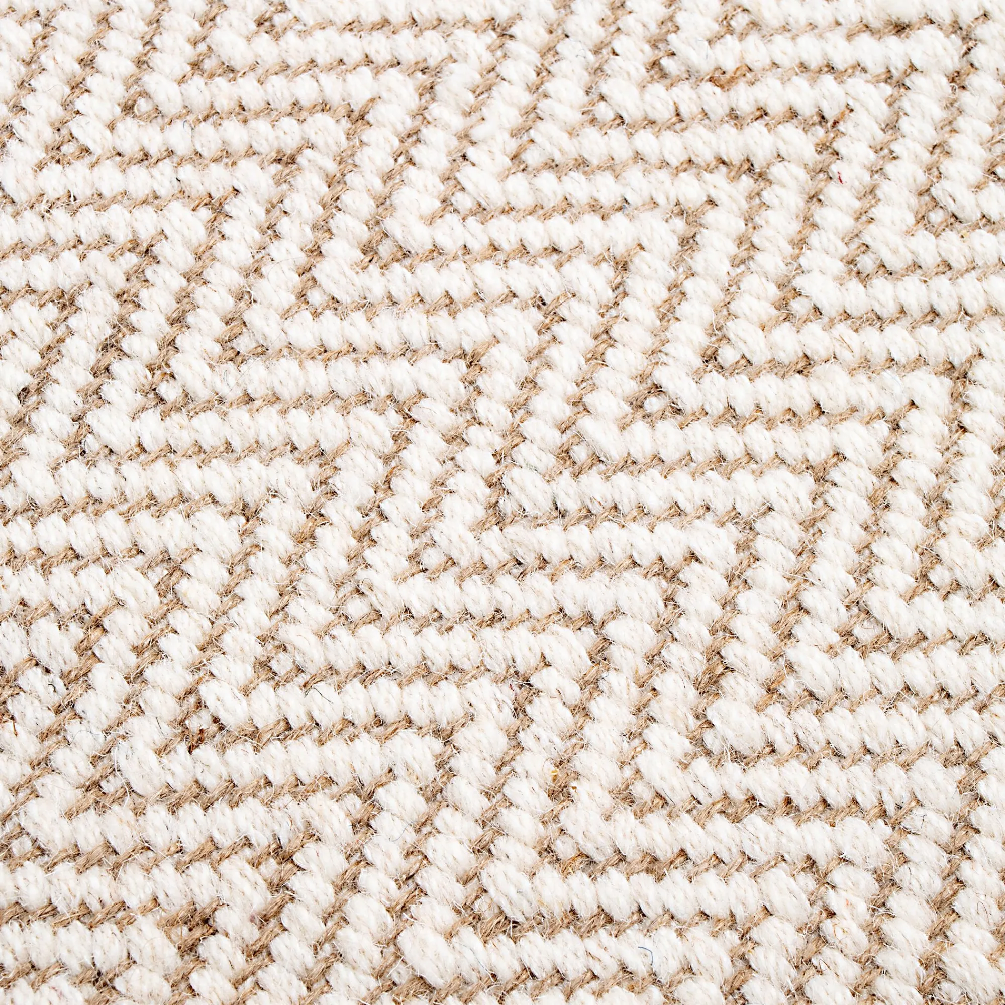 alinea Tapis En Laine|Tapis En Jute*Tapis de couloir et laine et jute - 60x200cm Blanc