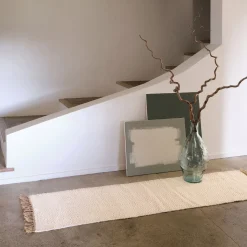 alinea Tapis En Laine|Tapis En Jute*Tapis de couloir et laine et jute - 60x200cm Blanc
