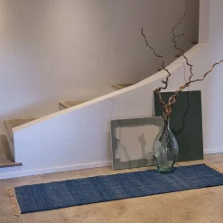 alinea Tapis En Laine|Tapis En Jute*Tapis de couloir et laine et jute - figuerolles 60x200cm Bleu