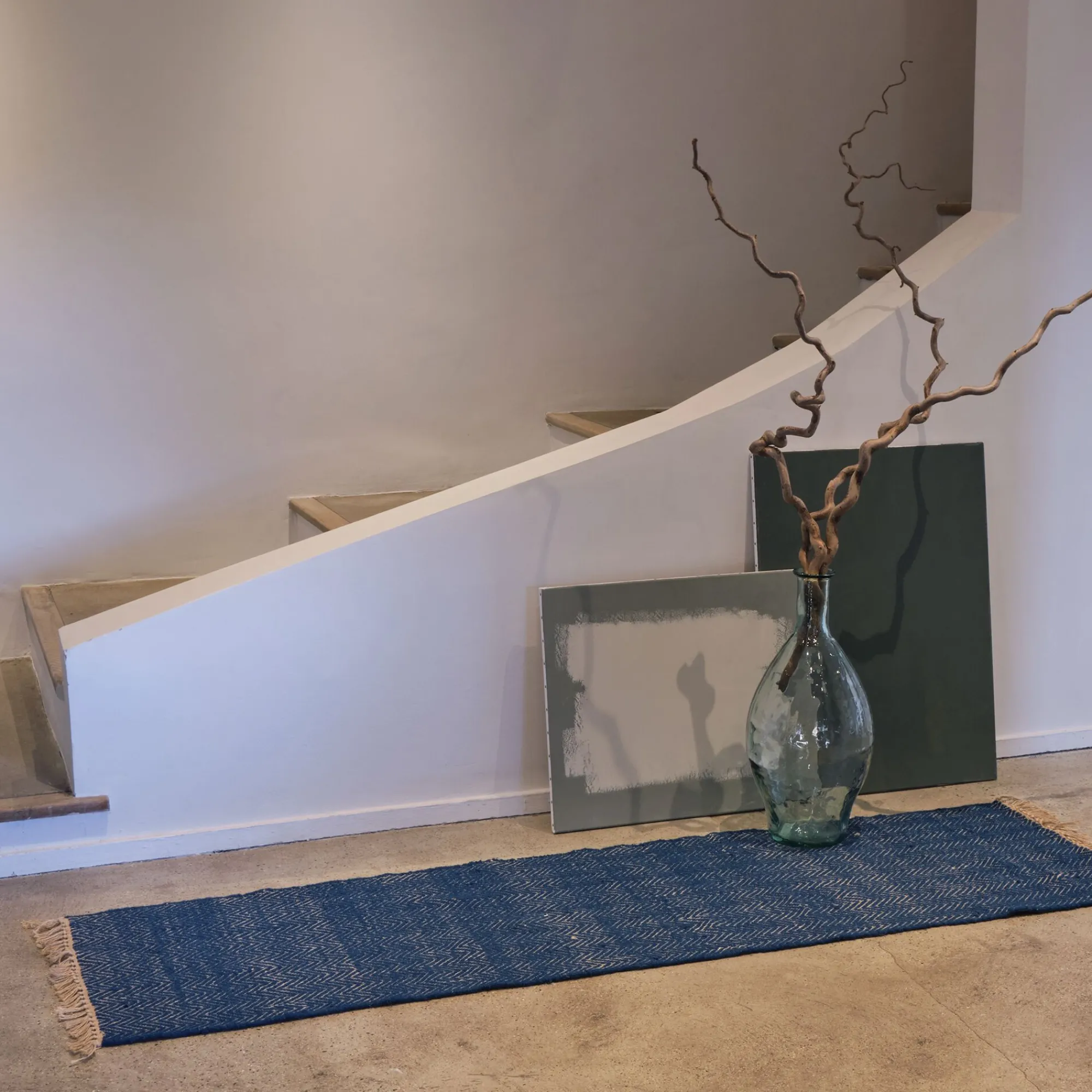 alinea Tapis En Laine|Tapis En Jute*Tapis de couloir et laine et jute - figuerolles 60x200cm Bleu