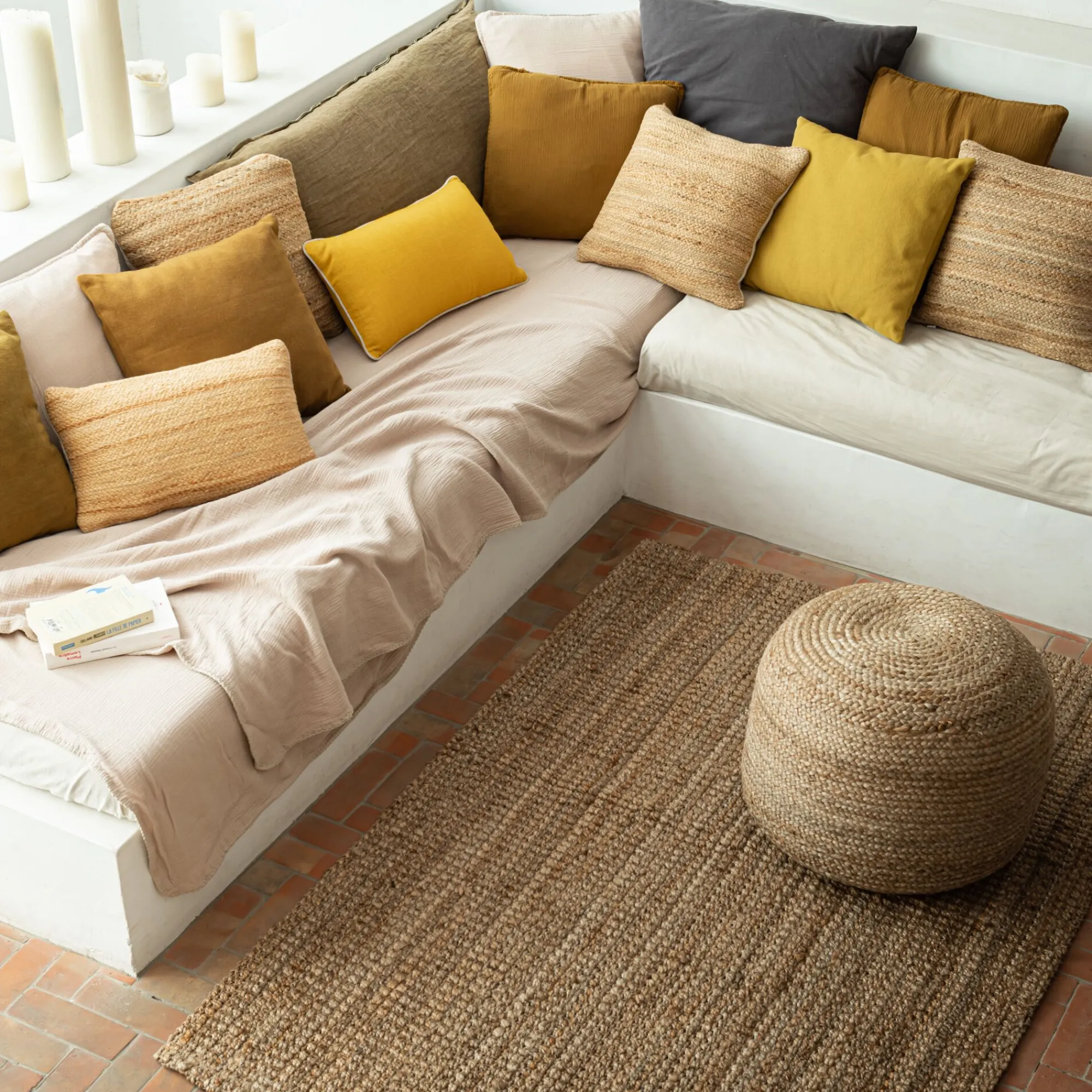 alinea Tapis En Jute|Tapis Uni*Tapis d'intérieur en jute - 170x230cm Naturel