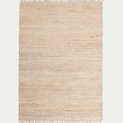 alinea Tapis En Jute|Tapis De Salon*Tapis en coton recyclé et jute - 120x170cm Blanc