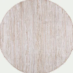 alinea Tapis En Jute|Tapis De Salon*Tapis en coton recyclé et jute - naturel et D160cm Blanc
