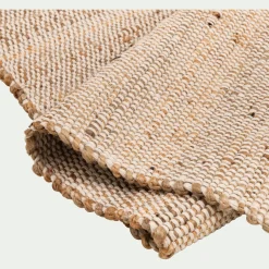 alinea Tapis En Jute|Tapis Uni*Tapis en jute et coton 140x200cm - Naturel